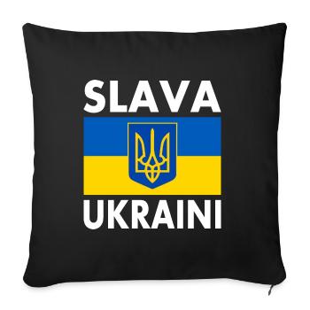 Slava ukraini - Housse de coussin décorative 45 x 45 cm - noir - Devant