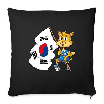South Korean Fan Cat - Sofa pillowcase 17,3'' x 17,3'' (45 x 45 cm) - black - Front