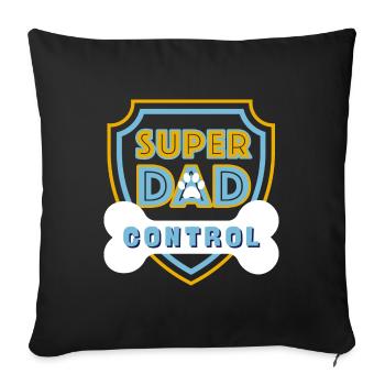 Super Dad Control Light Blue - Sofa pillowcase 17,3'' x 17,3'' (45 x 45 cm) - black - Front