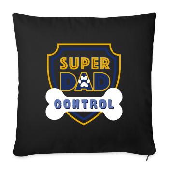 Super Dad Control Dark Blue - Sofa pillowcase 17,3'' x 17,3'' (45 x 45 cm) - black - Front
