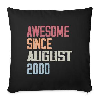 2000 August - Birthday Gift August 2000 August - Sofa pillowcase 17,3'' x 17,3'' (45 x 45 cm) - black - Front