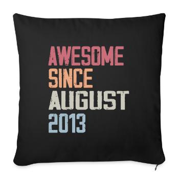 2013 August - Geburtstagsgeschenk August 2013 August - Sofakissenbezug 45 x 45 cm - Schwarz - Vorne