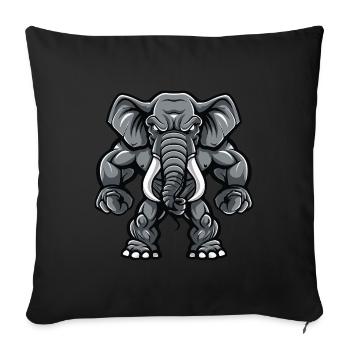 Musculation des muscles de l’éléphant - Housse de coussin décorative 45 x 45 cm - noir - Devant