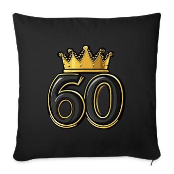 60 Number Crown - Sofa pillowcase 17,3'' x 17,3'' (45 x 45 cm) - black - Front