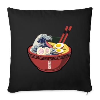 Great Wave Ramen - Sofa pillowcase 17,3'' x 17,3'' (45 x 45 cm) - black - Front