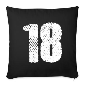 Maillot à 18 chiffres - Housse de coussin décorative 45 x 45 cm - noir - Devant