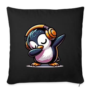 Dabbing Pinguin - Sofakissenbezug 45 x 45 cm - Schwarz - Vorne