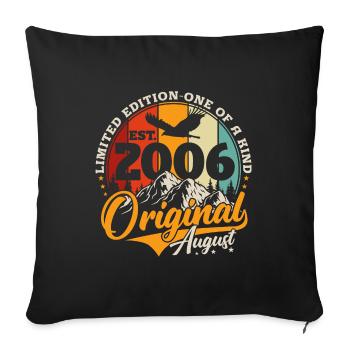 August 2006 Jahrgang Vintage Retro Geburtstag - Sofakissenbezug 45 x 45 cm - Schwarz - Vorne