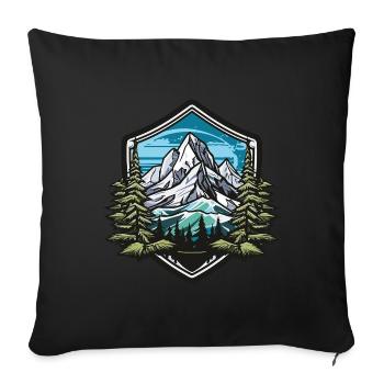 Mountains Winter Forest Peaks - Sofa pillowcase 17,3'' x 17,3'' (45 x 45 cm) - black - Front