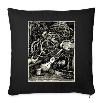 Garten des Wahnsinns - Sofakissenbezug 45 x 45 cm - Schwarz - Vorne