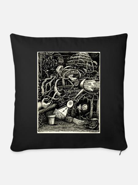 Jardin de folie - Housse de coussin décorative 45 x 45 cm - noir