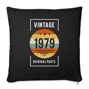 1979 original - Sofa pillowcase 17,3'' x 17,3'' (45 x 45 cm) - black - Front