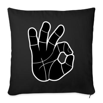 Signe de la main OK | OK signe de la main - Housse de coussin décorative 45 x 45 cm - noir - Devant