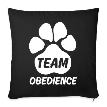 Équipe Obedience - Sport canin - Patte de chien - Housse de coussin décorative 45 x 45 cm - noir - Devant