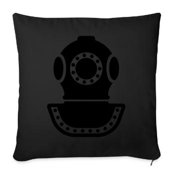 Diver Helmet Diving symbol - Sofa pillowcase 17,3'' x 17,3'' (45 x 45 cm) - black - Front