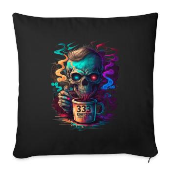 Skull | Coffee | coloured | Colorful Skull - Sofa pillowcase 17,3'' x 17,3'' (45 x 45 cm) - black - Front