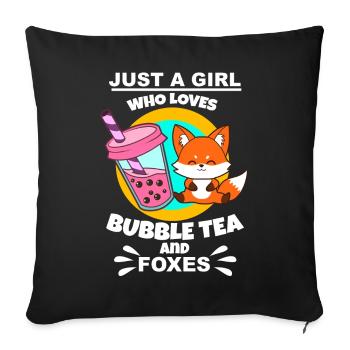 Bubble Tea Bubble Tea Cadeau Fille - Housse de coussin décorative 45 x 45 cm - noir - Devant