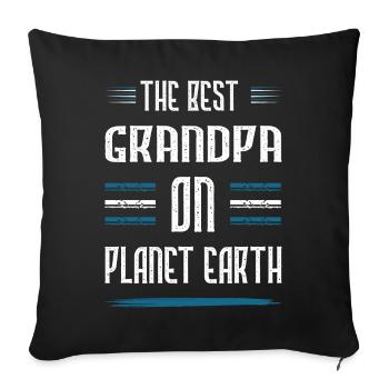 Meilleur dicton de grand-père - Housse de coussin décorative 45 x 45 cm - noir - Devant