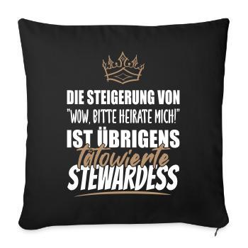 Tätowierte Stewardess ist die attraktivste - Sofakissenbezug 45 x 45 cm - Schwarz - Vorne