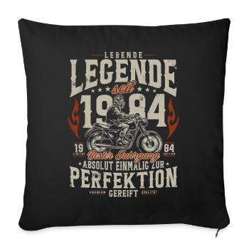 Living Legend 1984 Vintage Birthday Motorcycle - Sofa pillowcase 17,3'' x 17,3'' (45 x 45 cm) - black - Front