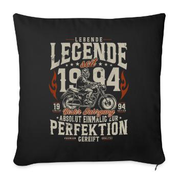 Légende vivante 1994 anniversaire moto cadeau - Housse de coussin décorative 45 x 45 cm - noir - Devant
