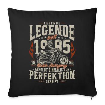 Légende vivante 1985 anniversaire moto cadeau - Housse de coussin décorative 45 x 45 cm - noir - Devant