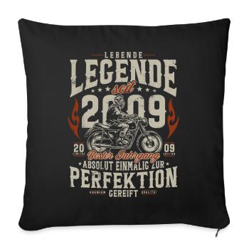 Cadeau moto d’anniversaire Living Legend 2009 - Housse de coussin décorative 45 x 45 cm - noir - Devant