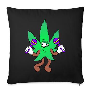 Der Bloom - Dancing Bloom Weed Cannabis Marihuana - Sofakissenbezug 45 x 45 cm - Schwarz - Vorne