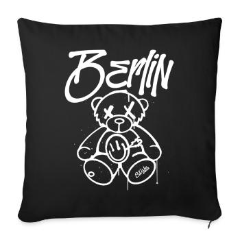 Berlin Style Berlin Bear Mascot Gift - Sofa pillowcase 17,3'' x 17,3'' (45 x 45 cm) - black - Front