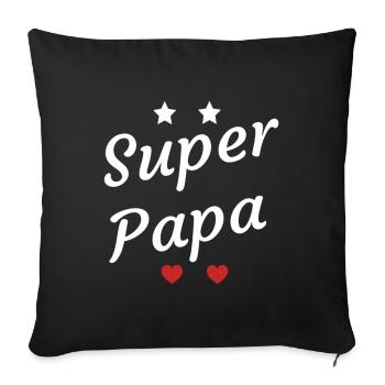 Super Papa Geburtstagsgeschenk Vatertag - Sofakissenbezug 45 x 45 cm - Schwarz - Vorne