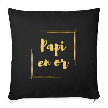 PAPI EN OR - Housse de coussin décorative 45 x 45 cm - noir - Devant