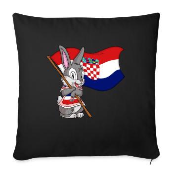 Croatia Rabbit - Sofa pillowcase 17,3'' x 17,3'' (45 x 45 cm) - black - Front