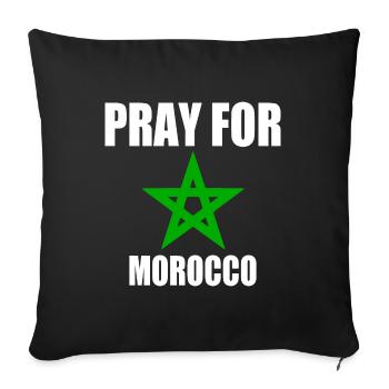 Pray for morocco maroc - Housse de coussin décorative 45 x 45 cm - noir - Devant