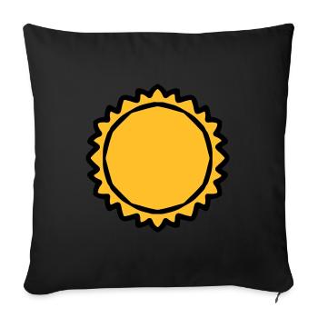 Thick big sun - Sofa pillowcase 17,3'' x 17,3'' (45 x 45 cm) - black - Front