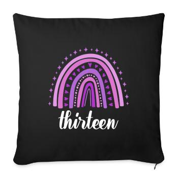 Purple Rainbow Treize ans 13e anniversaire - Housse de coussin décorative 45 x 45 cm - noir - Devant