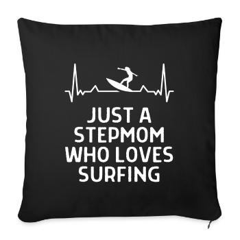 Surfen Surfer Lustige Spürche Geschenk - Sofakissenbezug 45 x 45 cm - Schwarz - Vorne