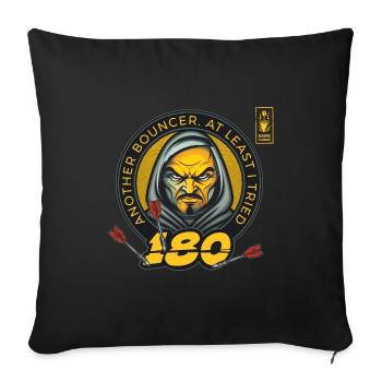 Fléchettes 180 Transat Joueur Jaune Équipe de fléchettes - Housse de coussin décorative 45 x 45 cm - noir - Devant