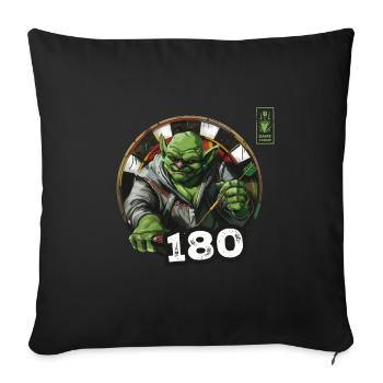 Fléchettes 180 Jeu Vert Champ Dart - L’équipe de fléchettes - Housse de coussin décorative 45 x 45 cm - noir - Devant