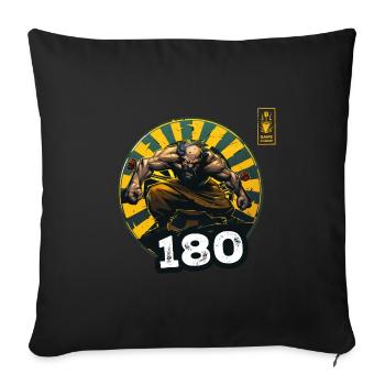 Darts 180 Gelber Game Champ Dart - Dart Team - Sofakissenbezug 45 x 45 cm - Schwarz - Vorne