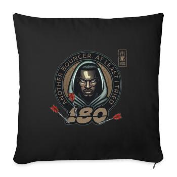 Fléchettes 180 Bouncer Brown Joueur Équipe de fléchettes - Housse de coussin décorative 45 x 45 cm - noir - Devant