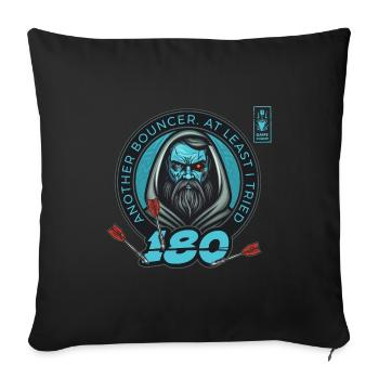 Fléchettes 180 Transat Bleu Joueur Équipe de fléchettes - Housse de coussin décorative 45 x 45 cm - noir - Devant