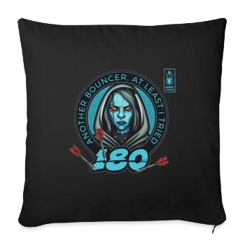 Darts 180 Bouncer Blue Player Dart Team - Sofa pillowcase 17,3'' x 17,3'' (45 x 45 cm) - black - Front
