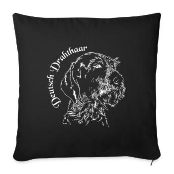 ALLEMAND FIL DE FIL DE WILSIGNS Chien de chasse Chien cadeau - Housse de coussin décorative 45 x 45 cm - noir - Devant