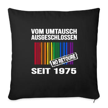 1975 geburtstag regenbogen pride birthday-party - Sofakissenbezug 45 x 45 cm - Schwarz - Vorne