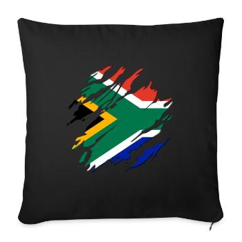 Drapeau Afrique du Sud Afrique - Housse de coussin décorative 45 x 45 cm - noir - Devant