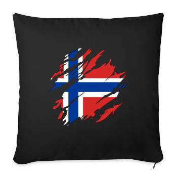 Norway flag scratches cracks Scandinavia - Sofa pillowcase 17,3'' x 17,3'' (45 x 45 cm) - black - Front