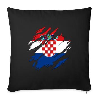 Croatia Flag Adriatic Zagreb Croatian Flag - Sofa pillowcase 17,3'' x 17,3'' (45 x 45 cm) - black - Front