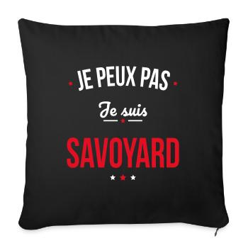 Je peux pas je suis Savoyard - Housse de coussin décorative 45 x 45 cm - noir - Devant