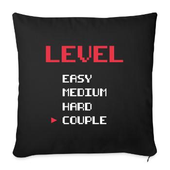 Level easy medium hard couple - Sofa pillowcase 17,3'' x 17,3'' (45 x 45 cm) - black - Front