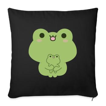 Amour de grenouille - Housse de coussin décorative 45 x 45 cm - noir - Devant
